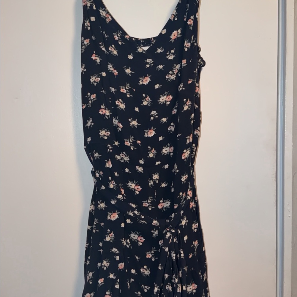Hollister Navy Floral Midi Romper